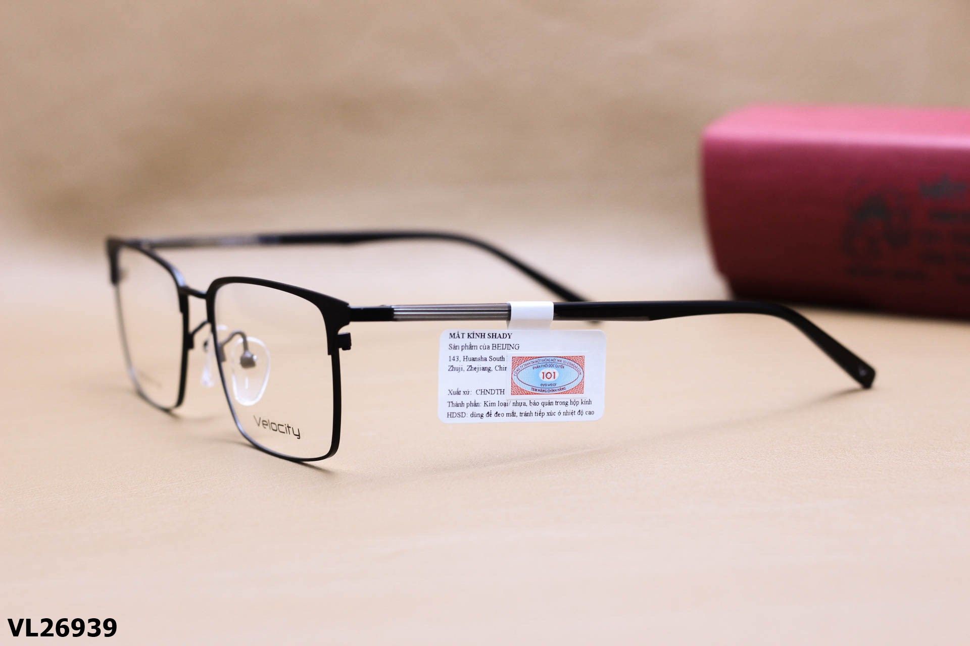 Gọng Kính Cận Vuông Nửa Viền Thời Trang Unisex, Chất Liệu Hợp Kim Cao Cấp Chính Hãng Velocity - VL26939