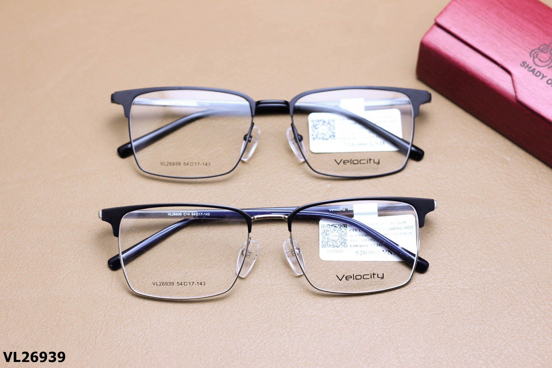 Gọng Kính Cận Vuông Nửa Viền Thời Trang Unisex, Chất Liệu Hợp Kim Cao Cấp Chính Hãng Velocity - VL26939