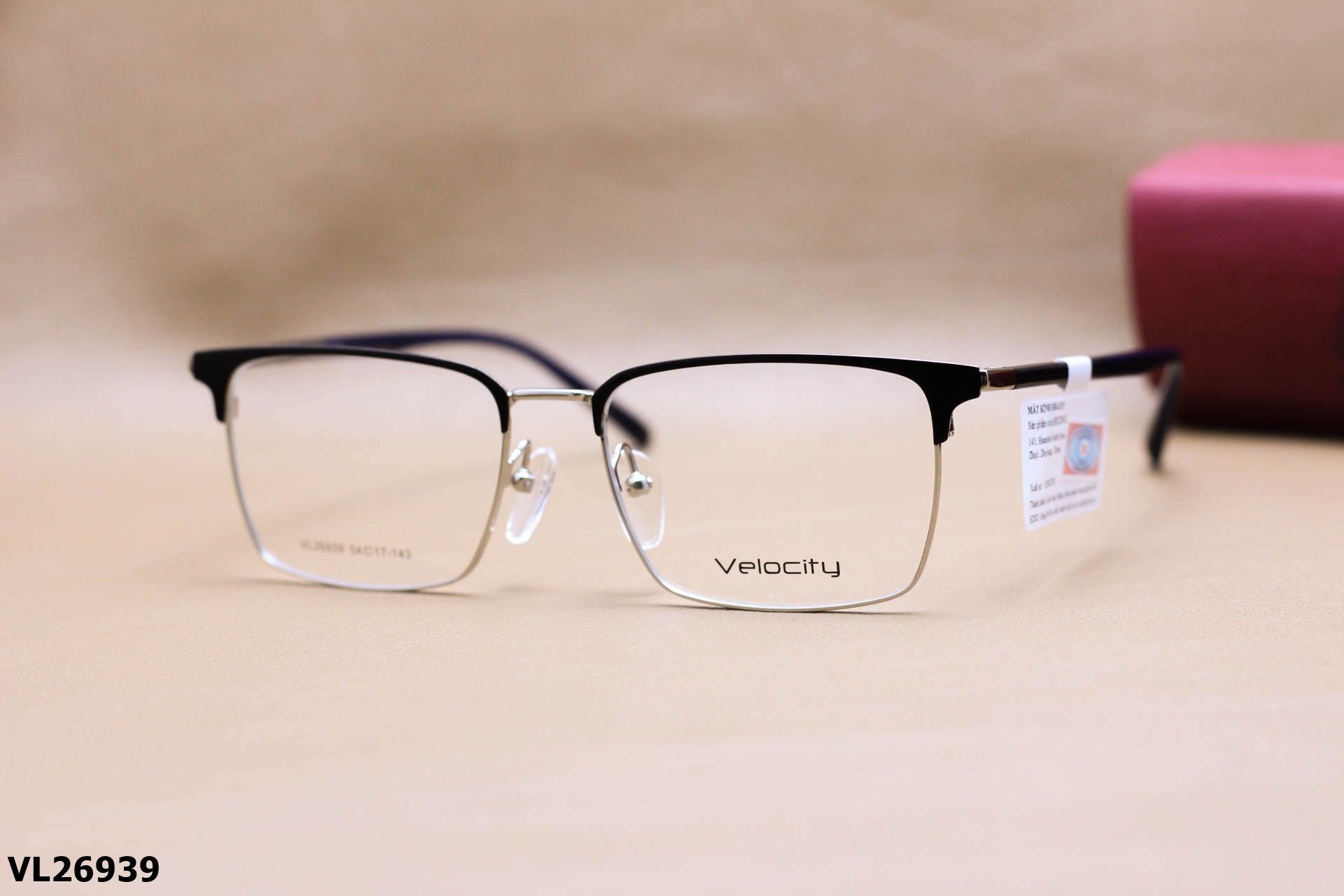 Gọng Kính Cận Vuông Nửa Viền Thời Trang Unisex, Chất Liệu Hợp Kim Cao Cấp Chính Hãng Velocity - VL26939