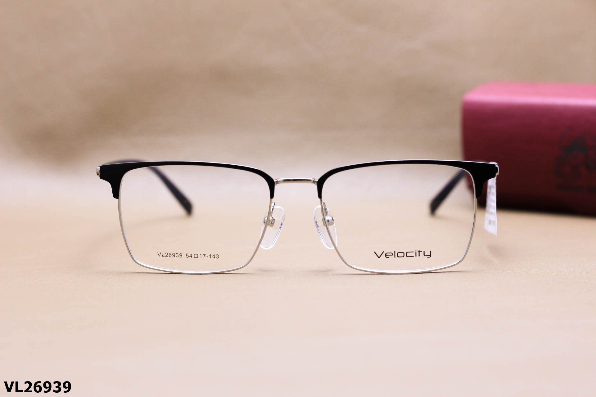 Gọng Kính Cận Vuông Nửa Viền Thời Trang Unisex, Chất Liệu Hợp Kim Cao Cấp Chính Hãng Velocity - VL26939