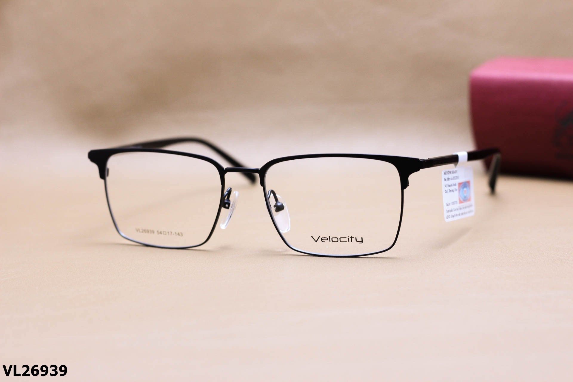 Gọng Kính Cận Vuông Nửa Viền Thời Trang Unisex, Chất Liệu Hợp Kim Cao Cấp Chính Hãng Velocity - VL26939