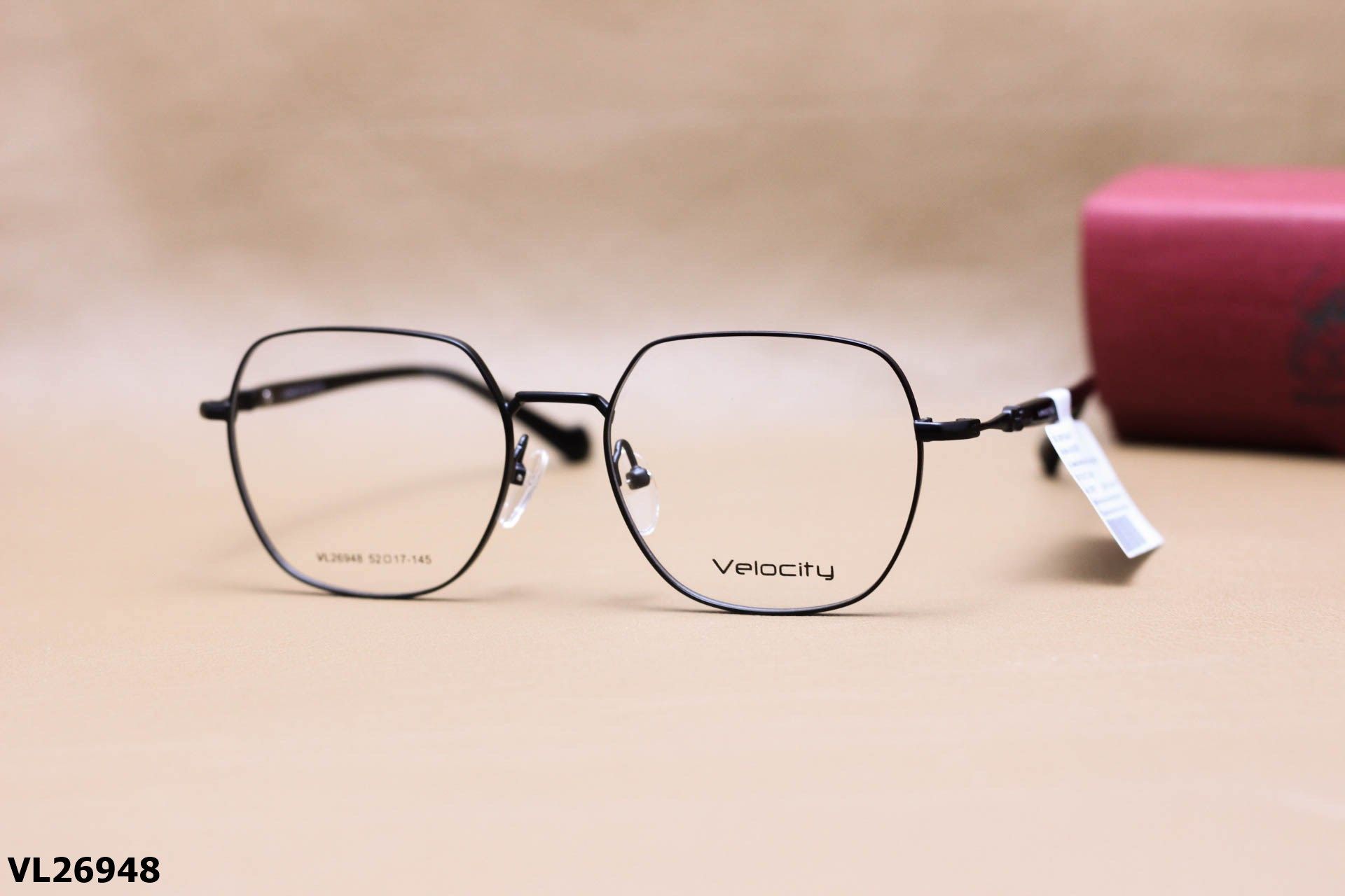 Gọng Kính Cận Hợp Kim Chính Hãng VELOCITY, Dáng Đa Giác Thanh Mảnh Unisex - VL26948