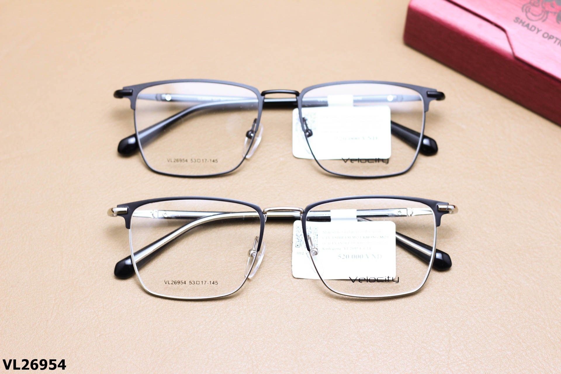 Gọng Kính Cận Vuông Thời Trang Unisex, Chất Liệu Hợp Kim Chính Hãng Velocity - VL26954
