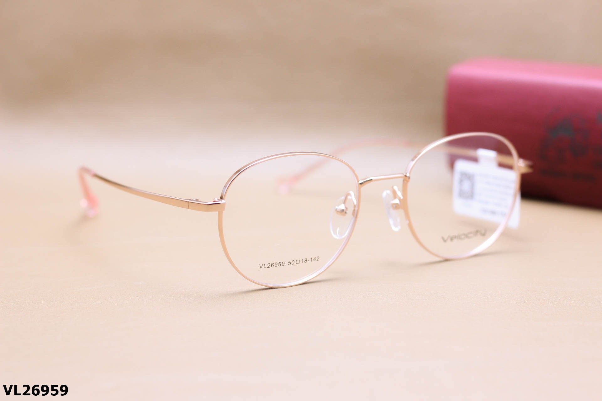 Gọng Kính Cận Hợp Kim Chính Hãng VELOCITY, Dáng Tròn Ngố Thanh Mảnh Unisex - VL26959