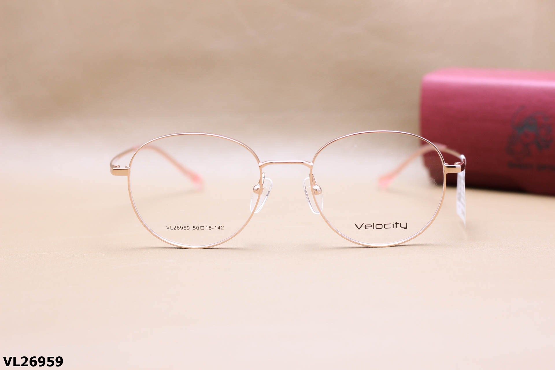Gọng Kính Cận Hợp Kim Chính Hãng VELOCITY, Dáng Tròn Ngố Thanh Mảnh Unisex - VL26959