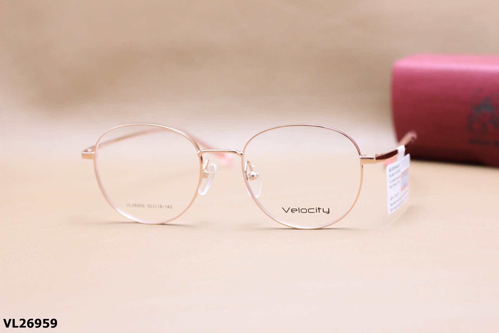 Gọng Kính Cận Hợp Kim Chính Hãng VELOCITY, Dáng Tròn Ngố Thanh Mảnh Unisex - VL26959