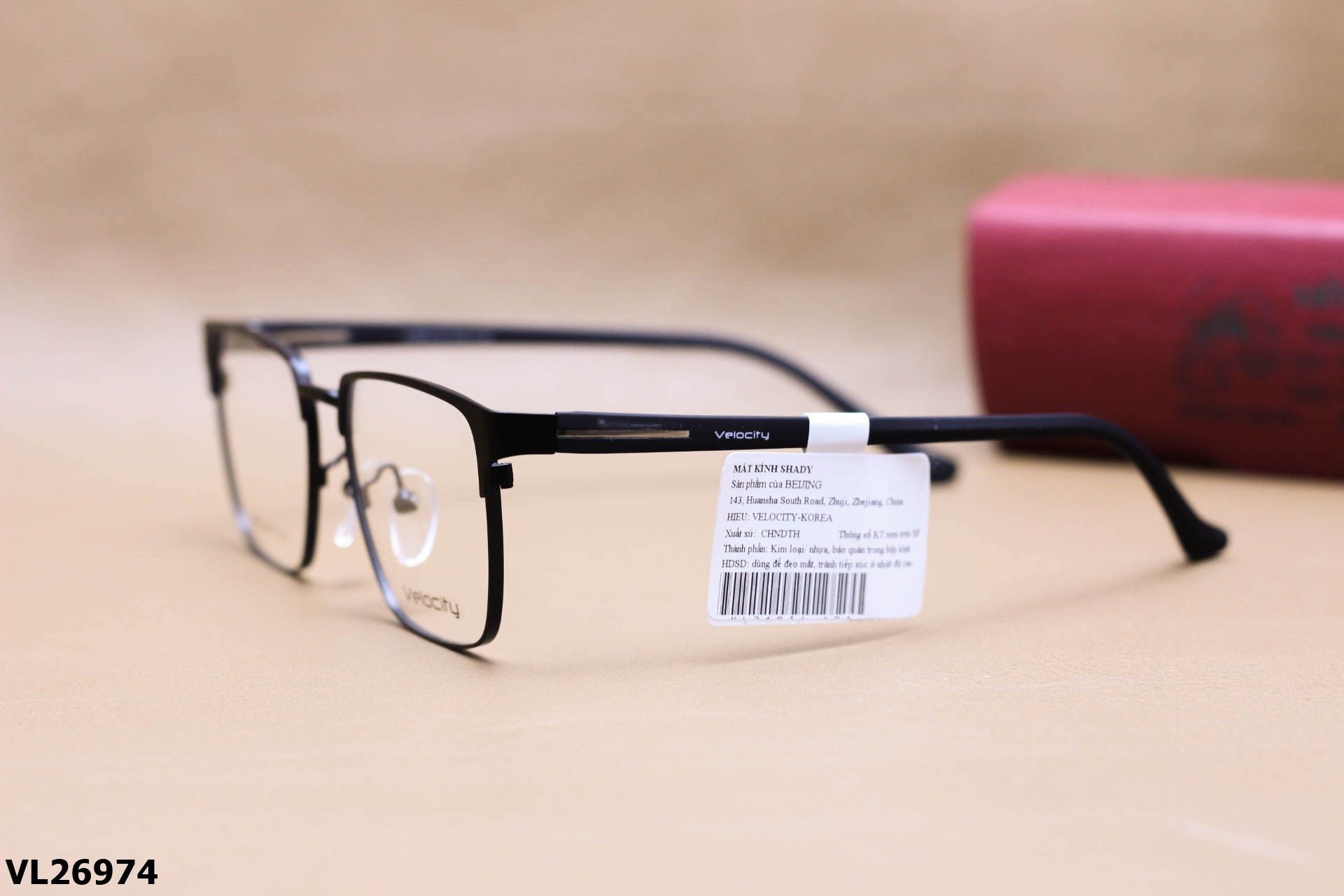 Gọng Kính Cận Vuông Thời Trang Unisex, Chất Liệu Hợp Kim Chính Hãng Velocity - VL26974