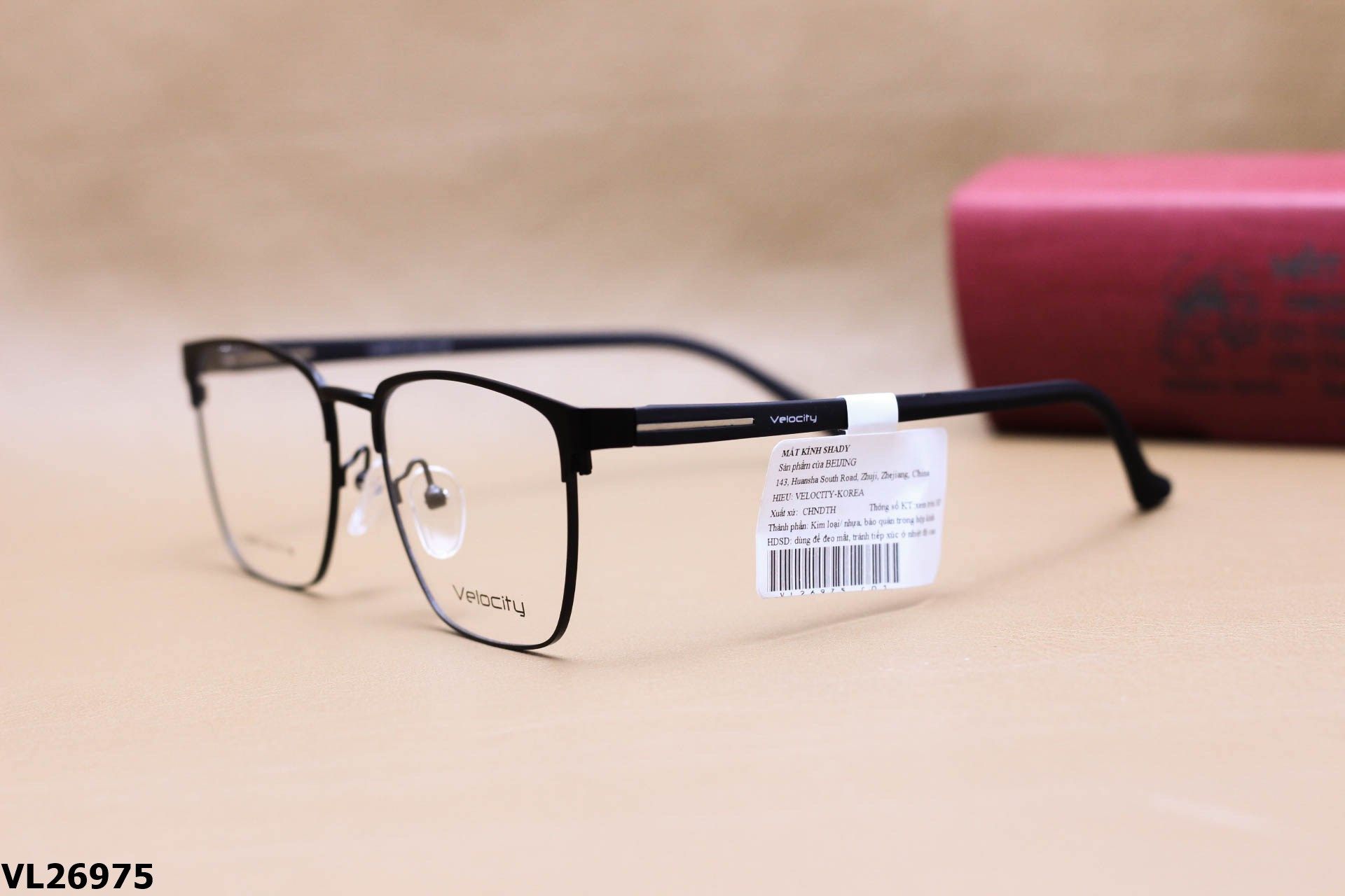 Gọng Kính Cận Vuông Thời Trang Unisex, Chất Liệu Hợp Kim Chính Hãng Velocity - VL26975