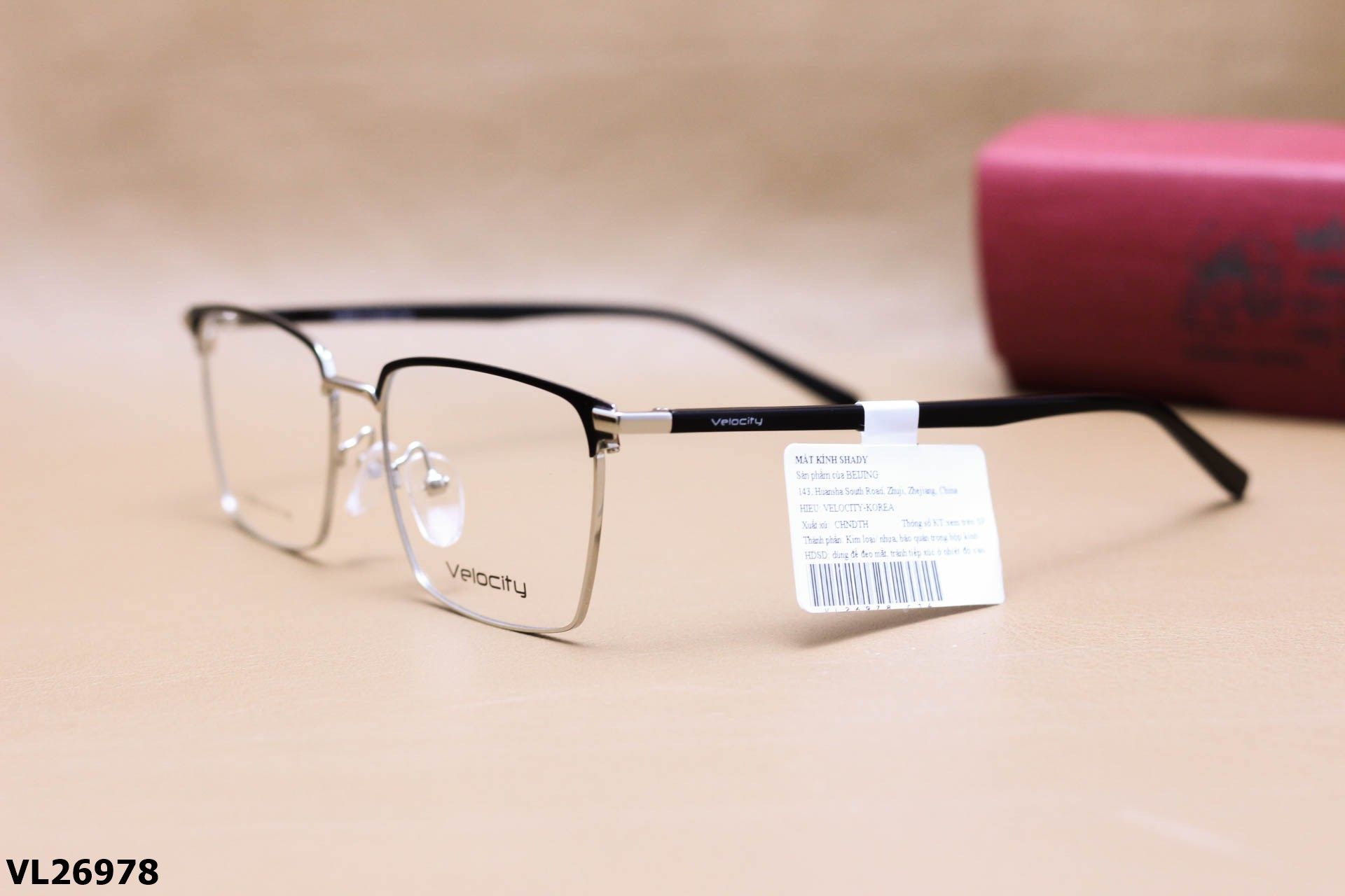 Gọng Kính Cận Vuông Thời Trang Unisex, Chất Liệu Hợp Kim Chính Hãng Velocity - VL26978