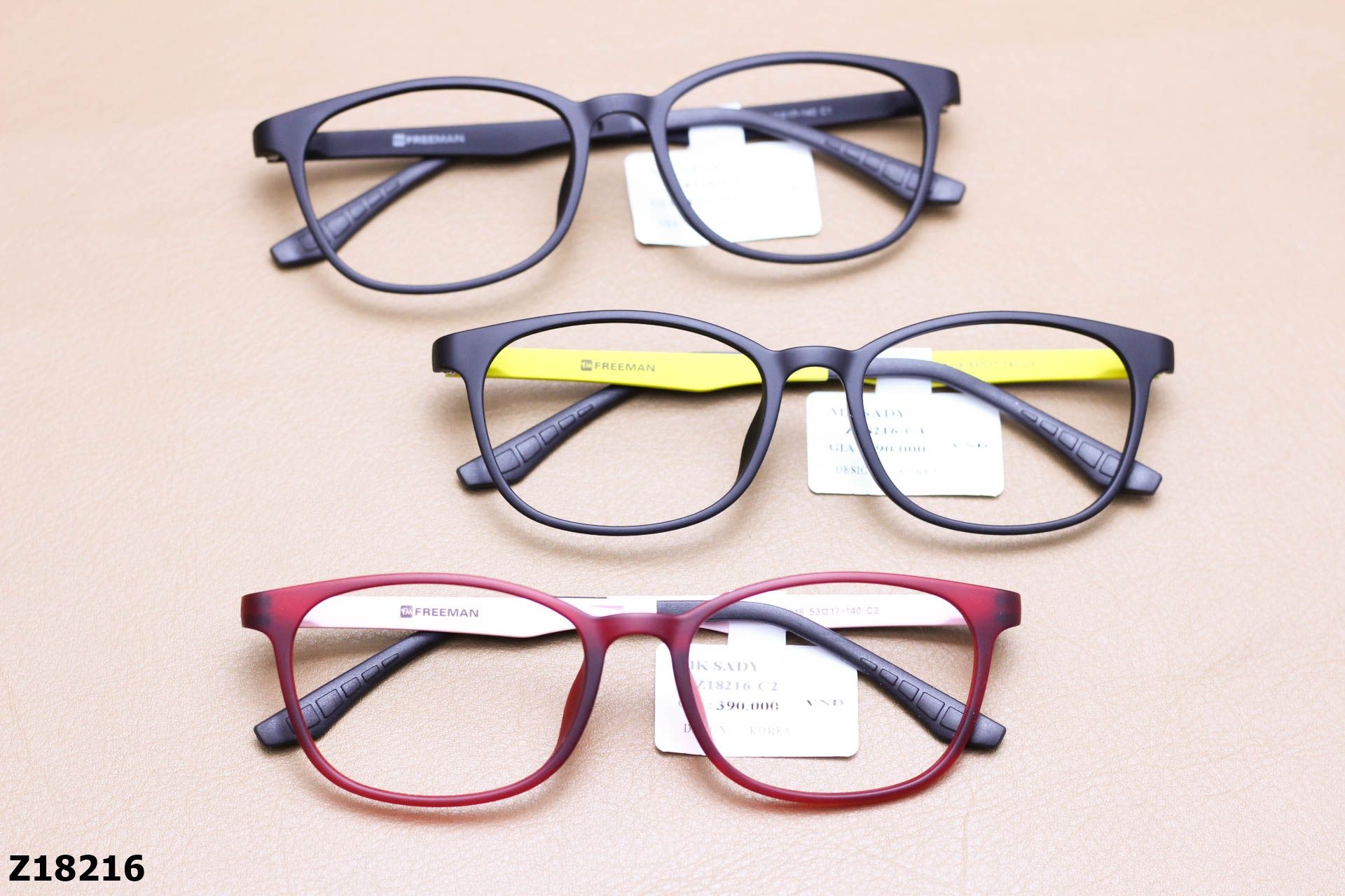 Gọng Kính Cận Chính Hãng FREEMAN Nhựa Dẻo TR90, Dáng Vuông Unisex - Z18216
