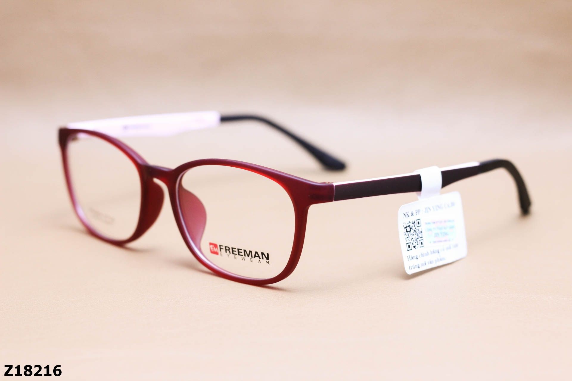 Gọng Kính Cận Chính Hãng FREEMAN Nhựa Dẻo TR90, Dáng Vuông Unisex - Z18216
