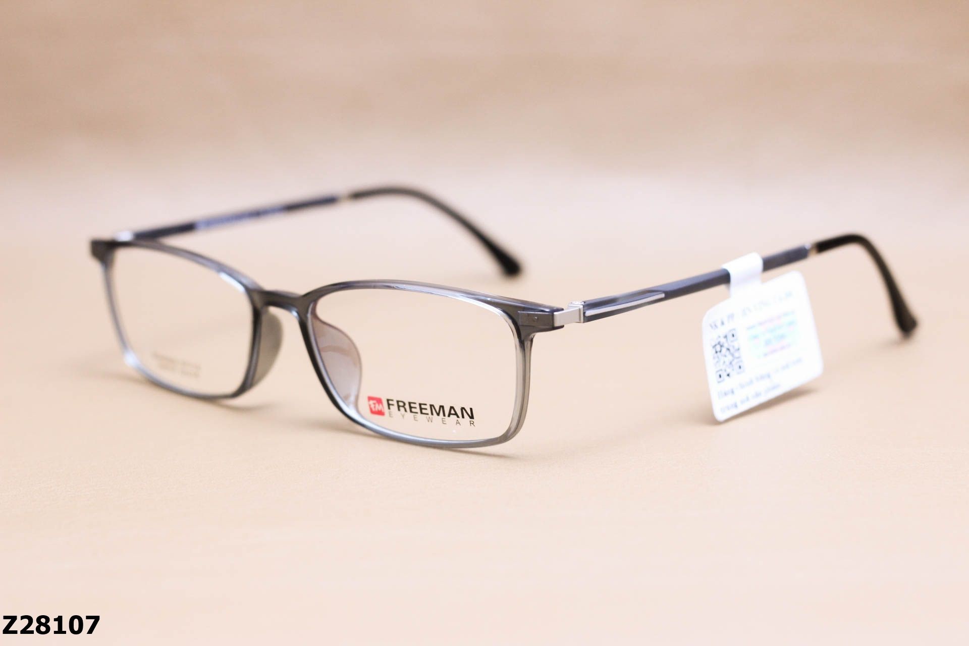 Gọng Kính Cận Chính Hãng FREEMAN Nhựa Dẻo TR90, Dáng Vuông Unisex - Z28107