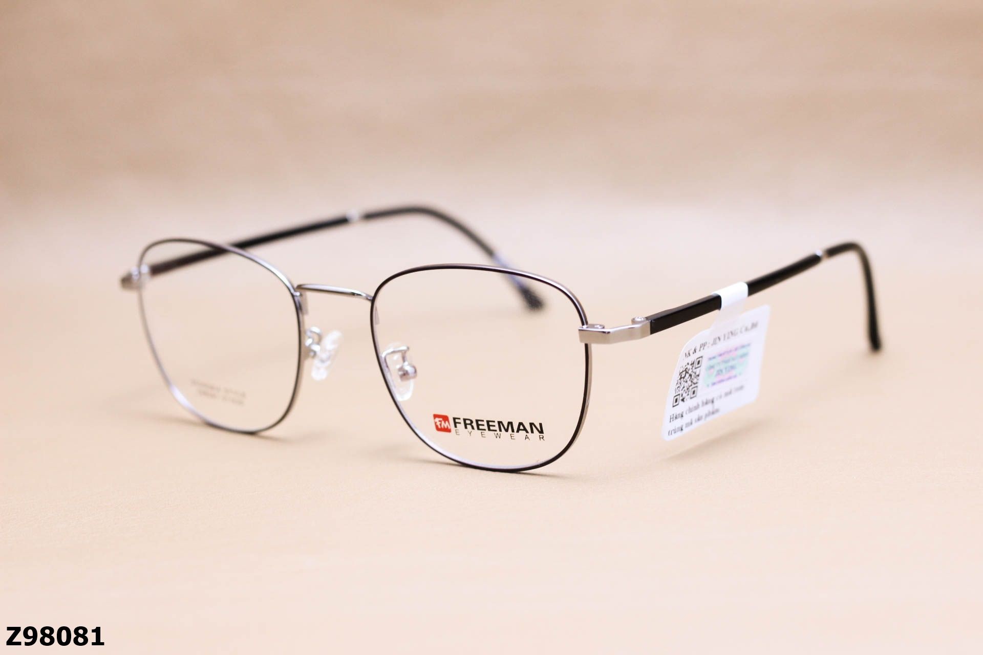 Gọng Kính Cận Chính Hãng FREEMAN Hợp Kim, Dáng Vuông Unisex - Z98081
