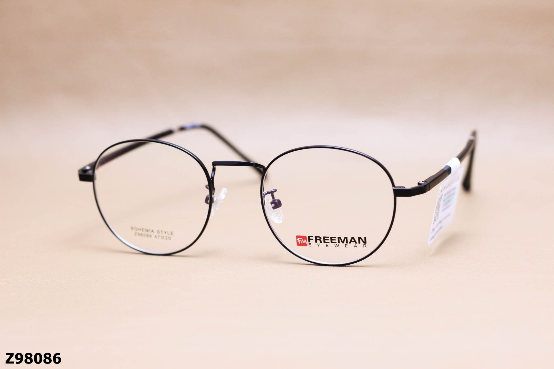 Gọng Kính Cận Chính Hãng FREEMAN Hợp Kim, Dáng Tròn Unisex - Z98086