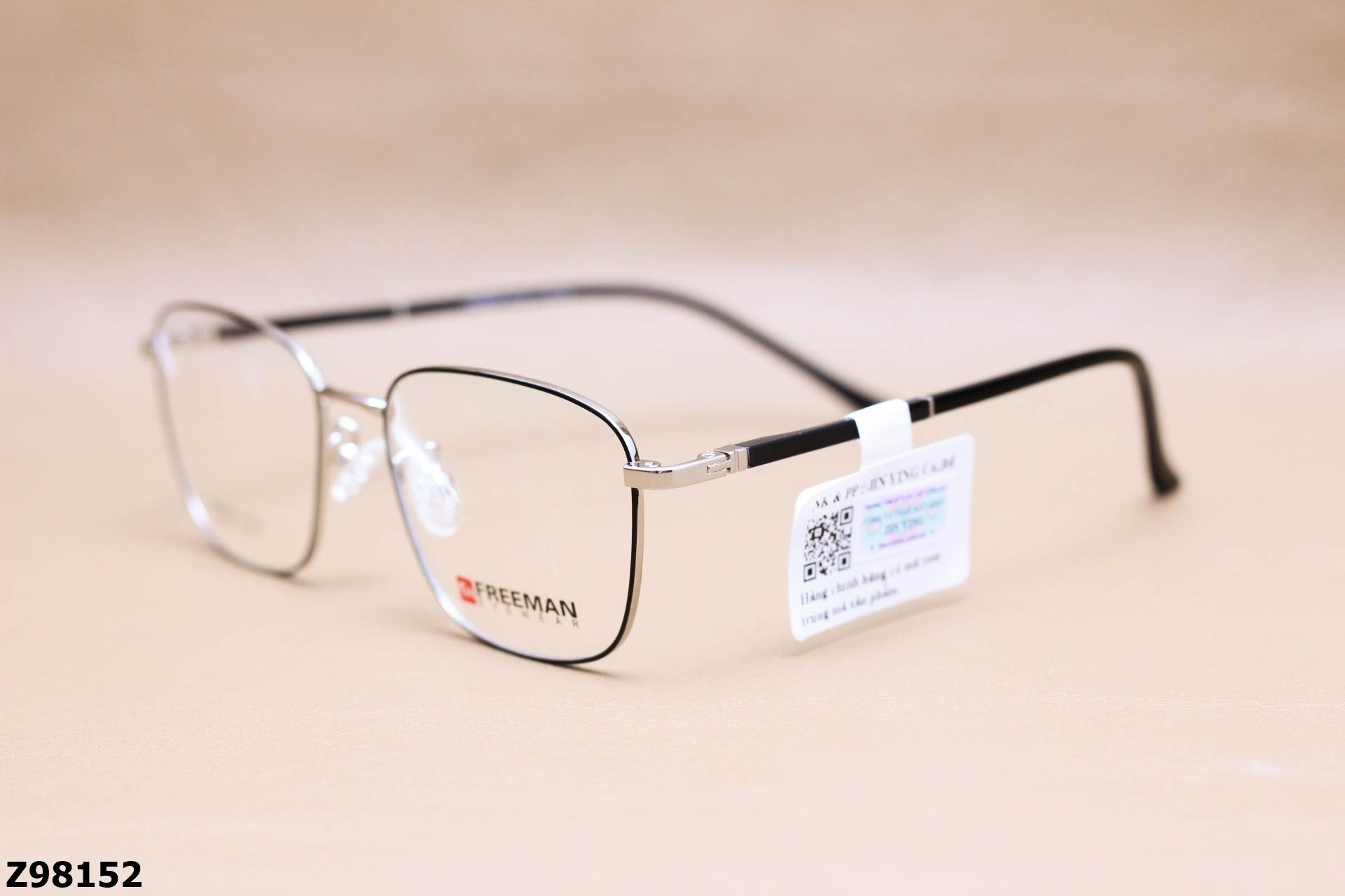 Gọng Kính Cận Chính Hãng FREEMAN Hợp Kim, Dáng Vuông Unisex - Z98152
