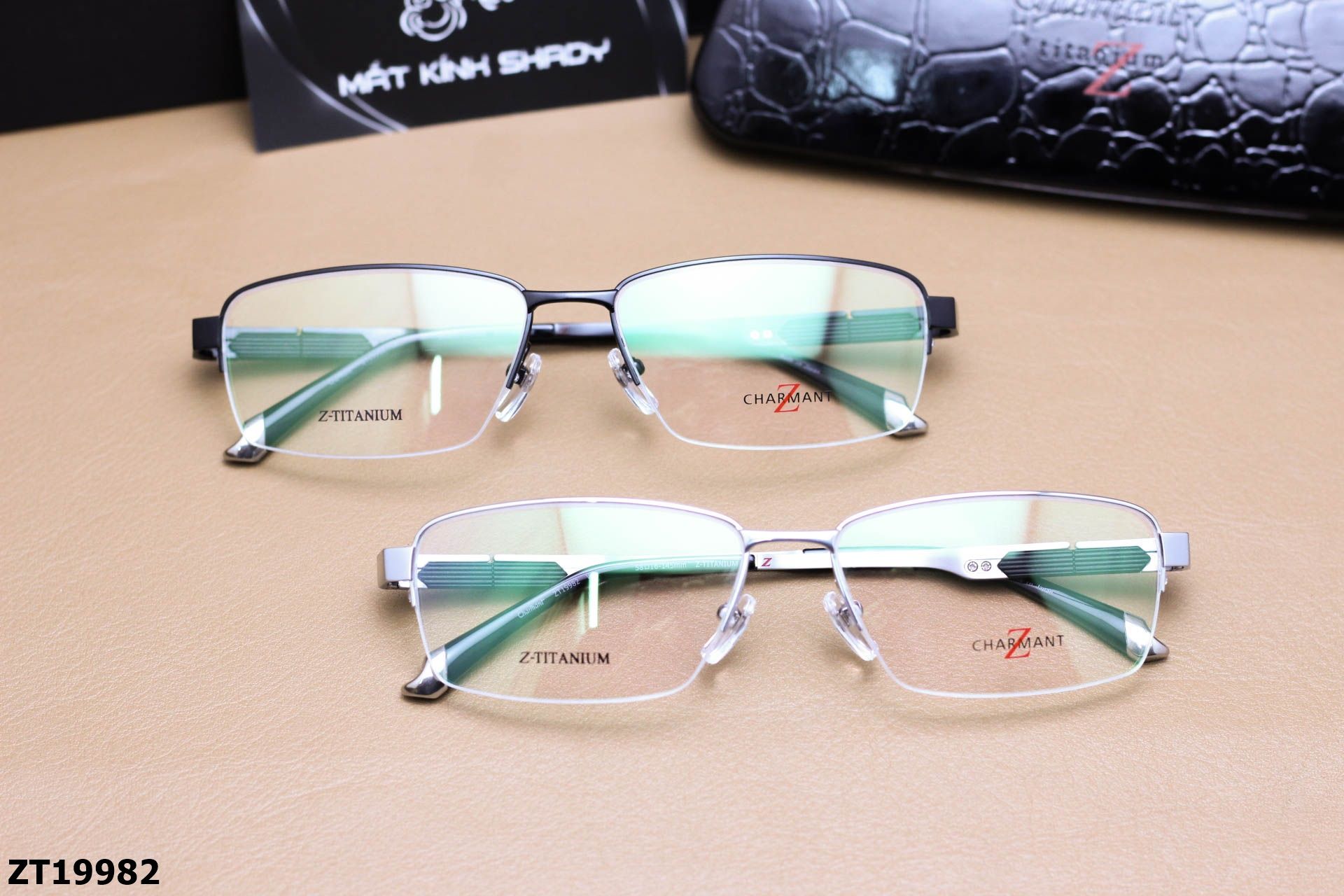 Gọng Kính Cận Nửa Viền Thời Trang Nam Chất Liệu Titanium Cao Cấp Siêu Bền - ZT19982