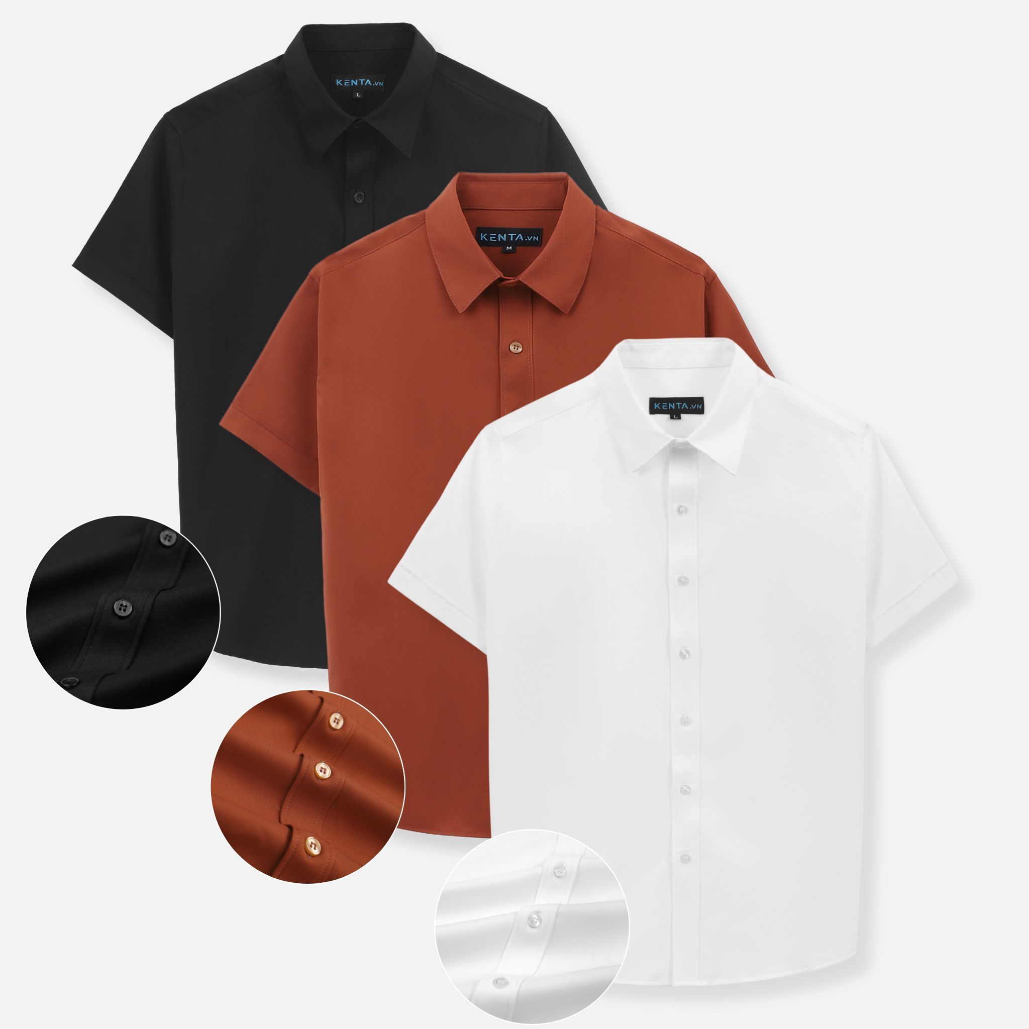 Sơ Mi Nam Tay Ngắn Cotton Co Giãn SMN0098