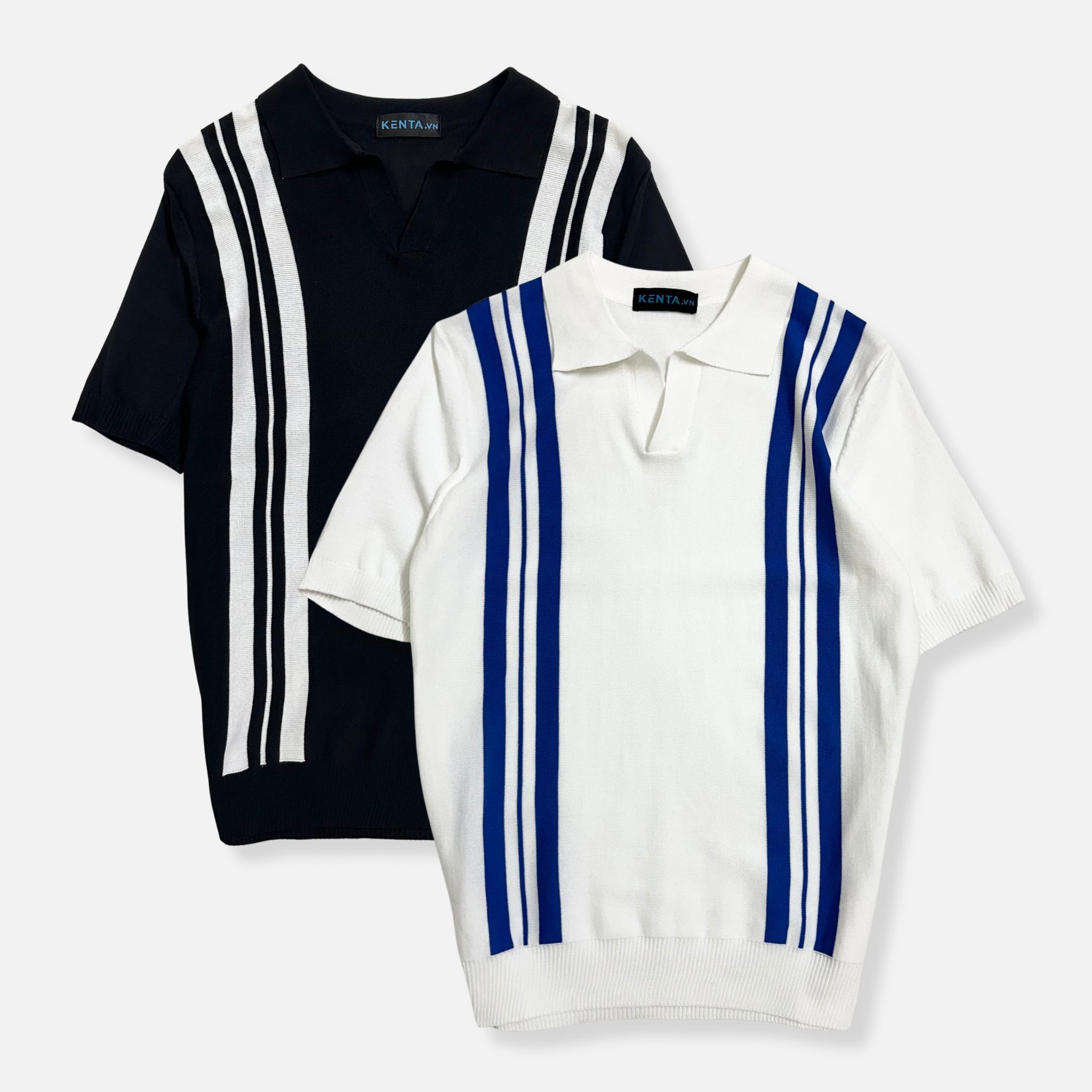 Áo Thun Polo Dệt Kim Phối Sọc ATP0049