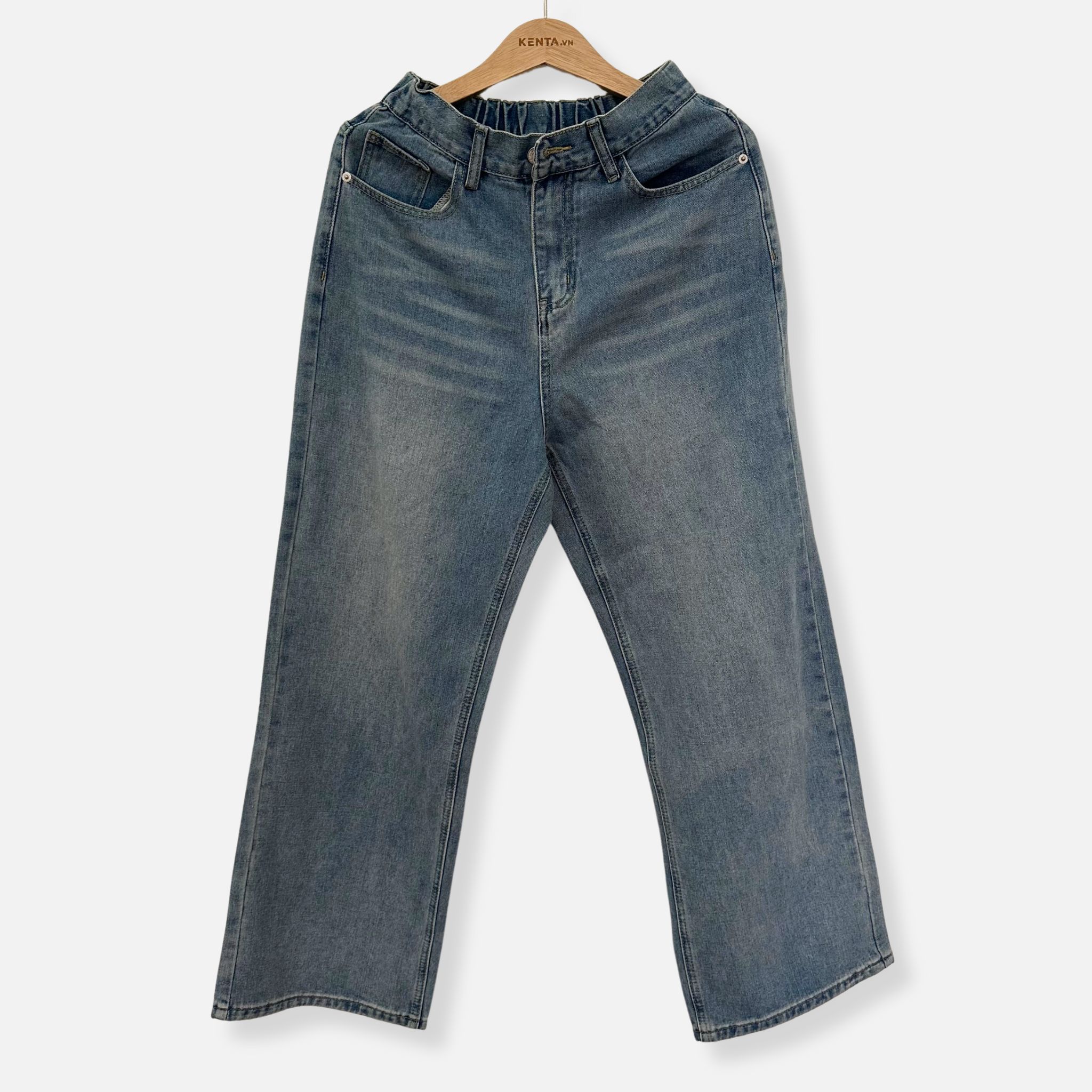 Quần Jeans Form Rộng, Lưng Thun QJD0075