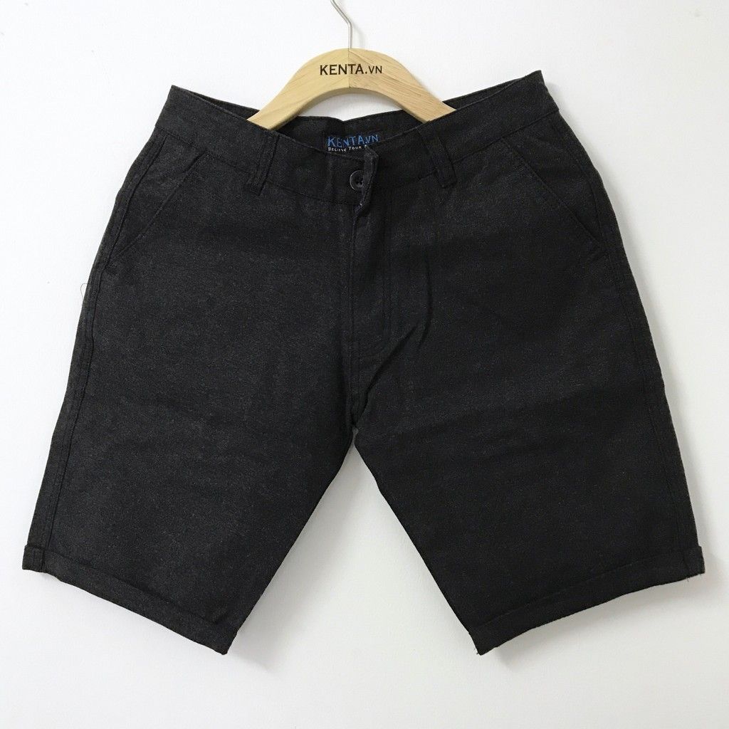 Quần Short Kaki Đen Wash QSK0004