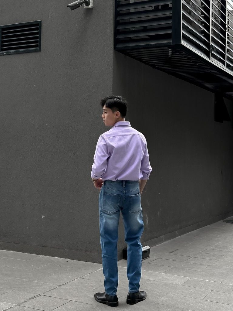 Quần Jean nam xanh nhạt slimfit cơ bản QJD0054