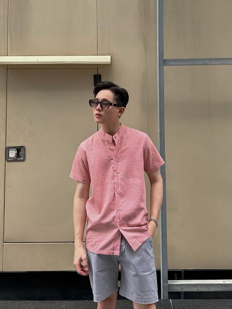 Sơ Mi Cổ Trụ Linen SMN0086