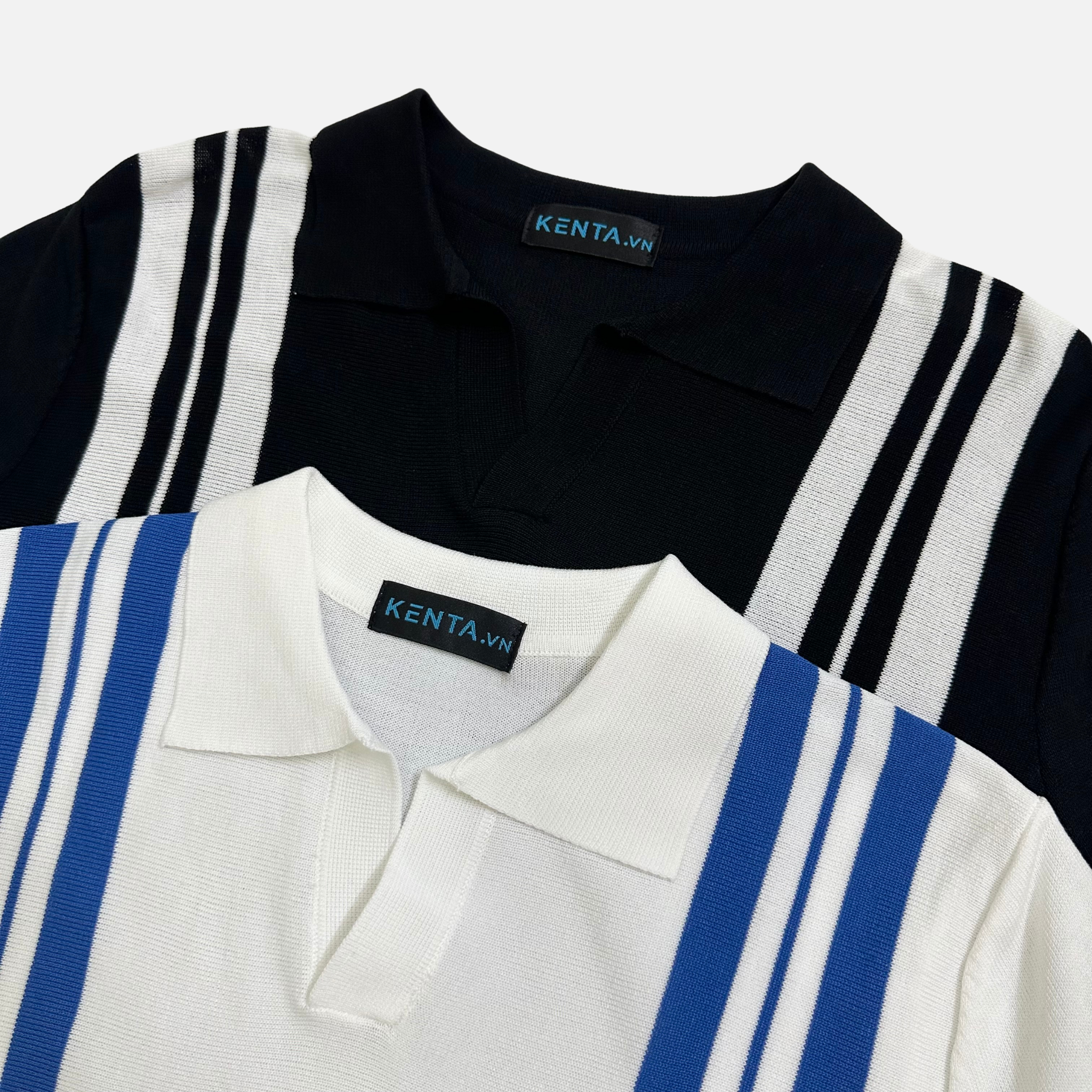 Áo Thun Polo Dệt Kim Phối Sọc ATP0049