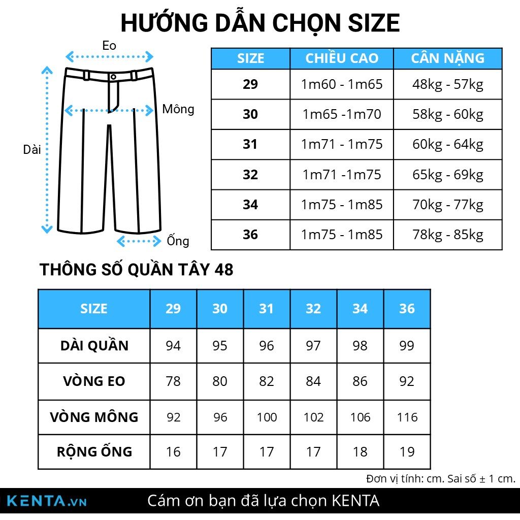 Quần Tây Nam Sidetab QTA0048