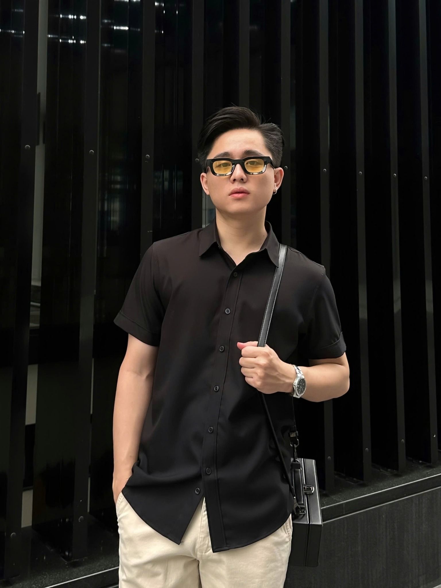Sơ Mi Nam Tay Ngắn Cotton Co Giãn SMN0098