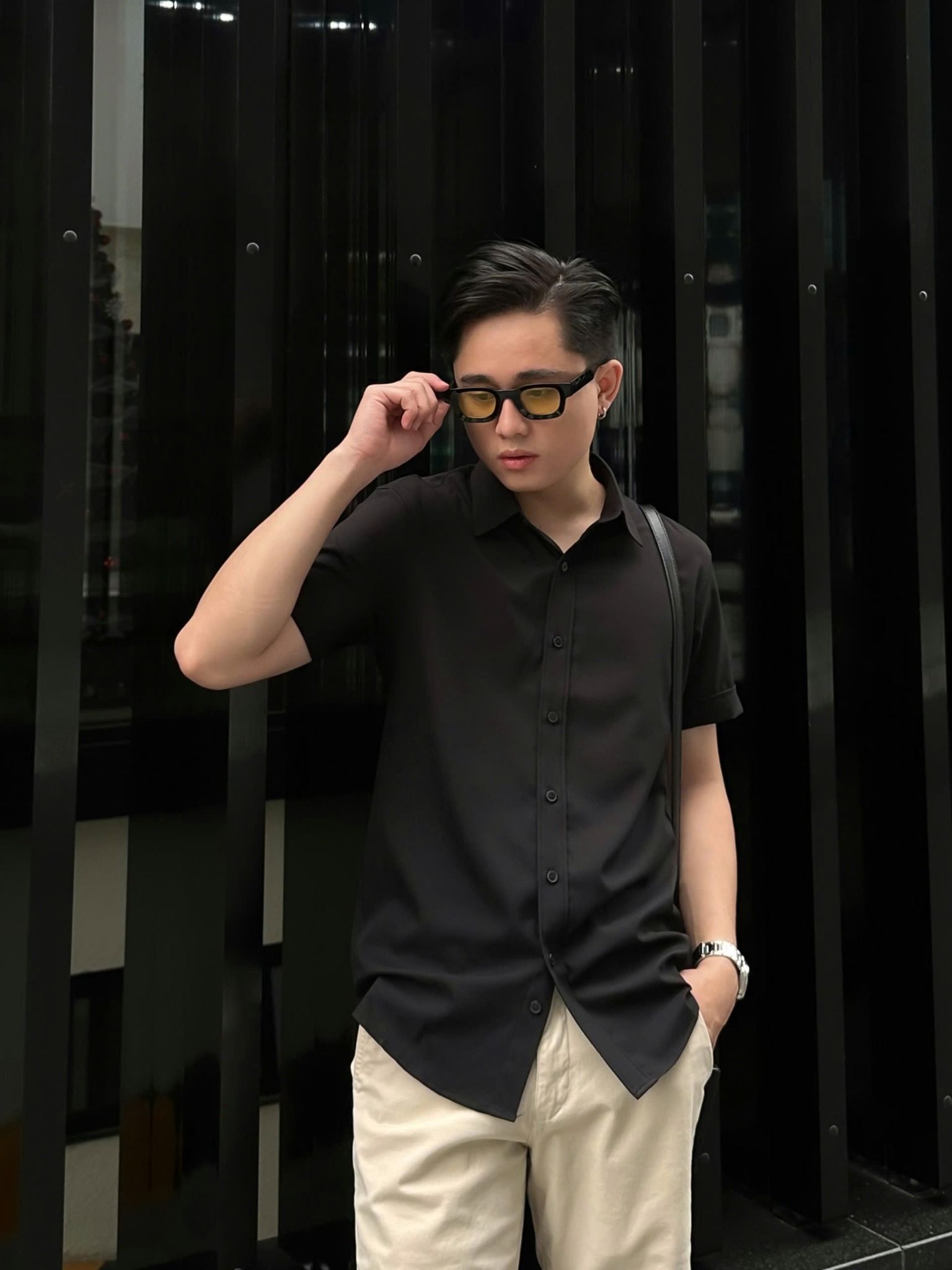 Sơ Mi Nam Tay Ngắn Cotton Co Giãn SMN0098