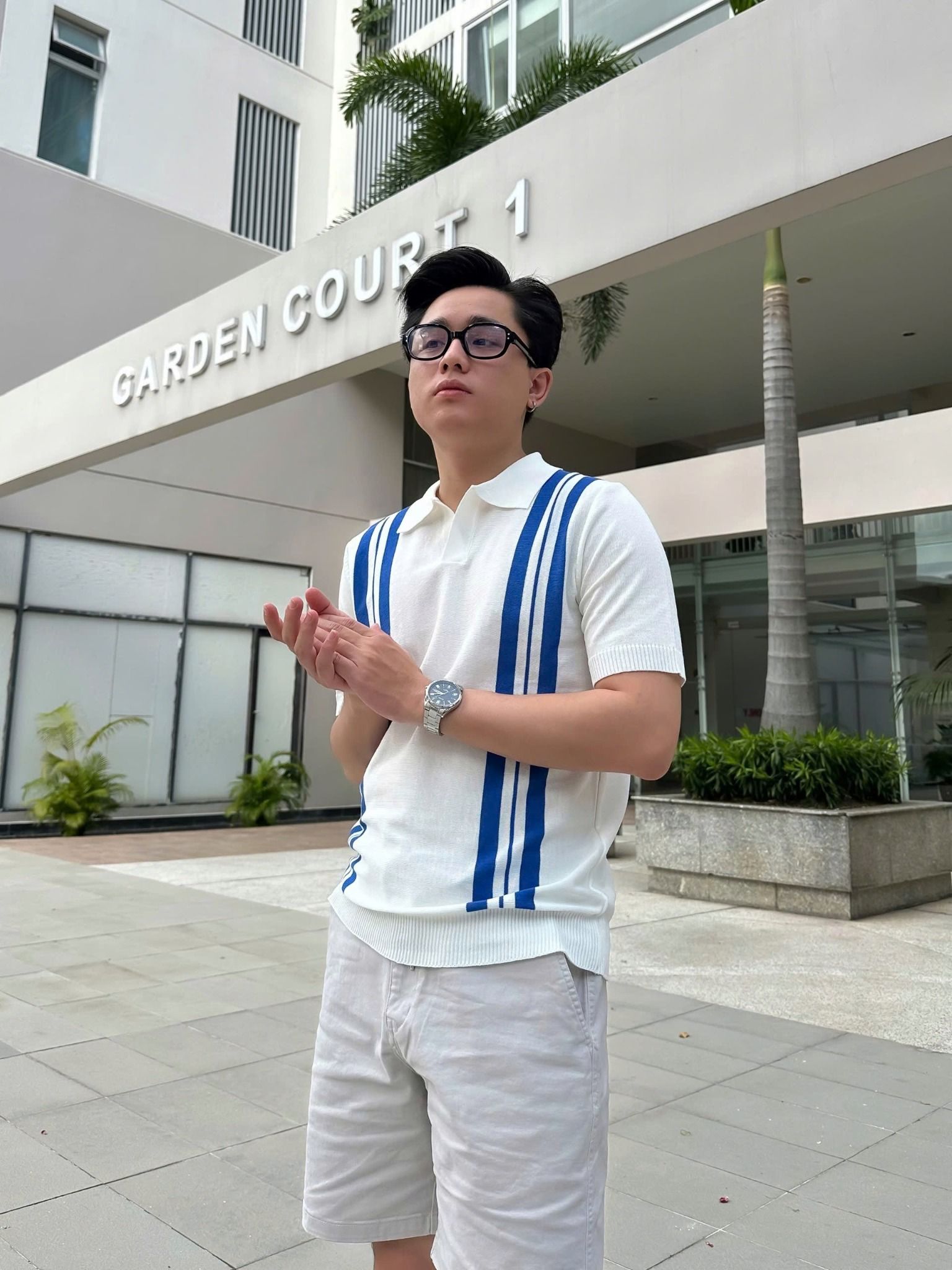 Áo Thun Polo Dệt Kim Phối Sọc ATP0049