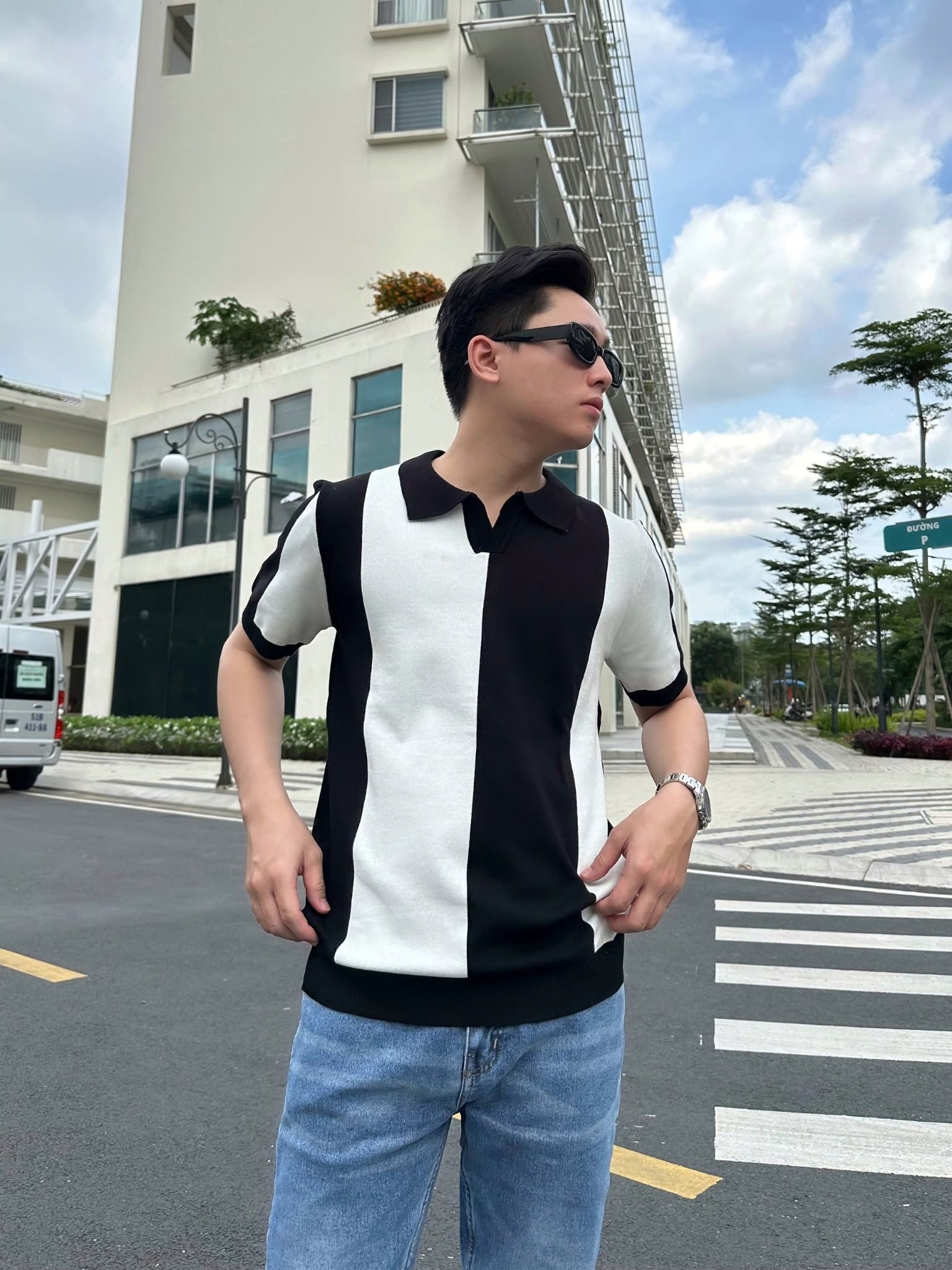 Áo Thun Polo Dệt Kim Phối ATP0048