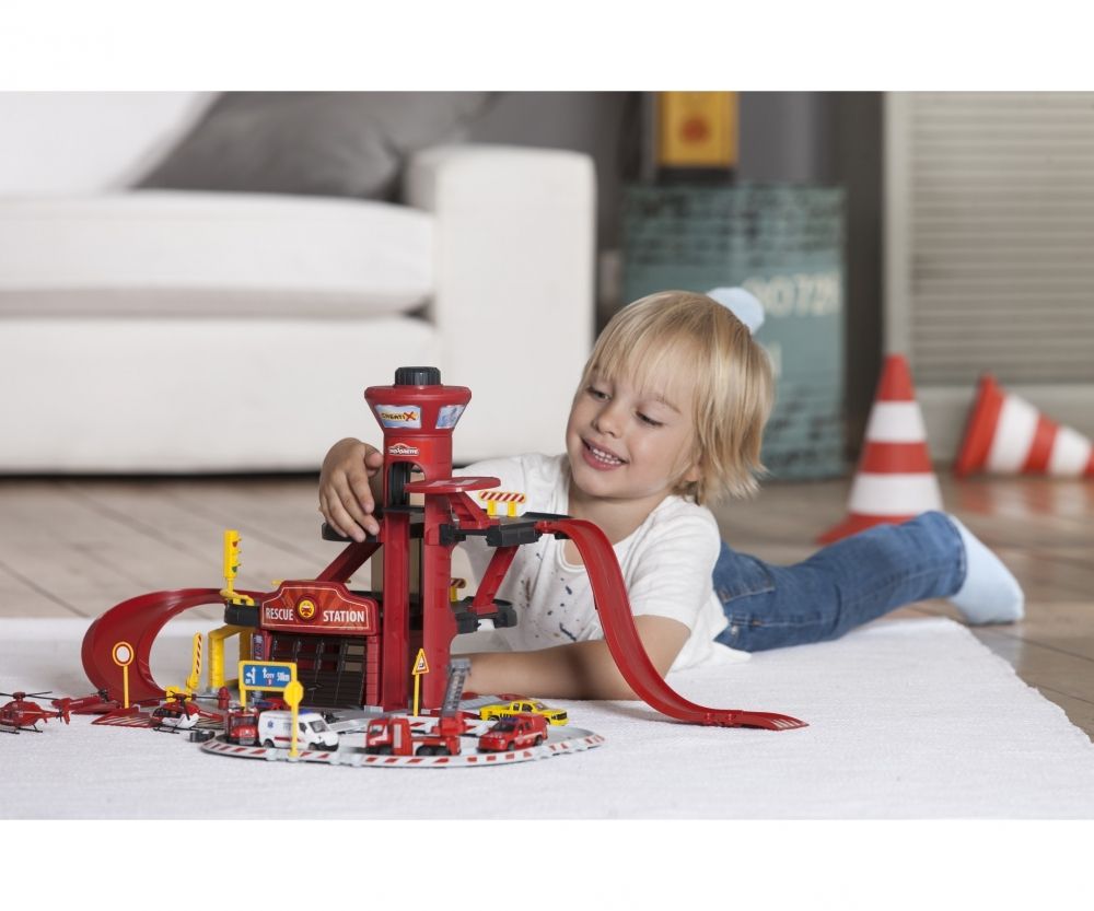 Mô Hình Trạm Cứu Hộ MAJORETTE Creatix Rescue Station + 5 Xe (63 x 9,5 x 49) - 212050019