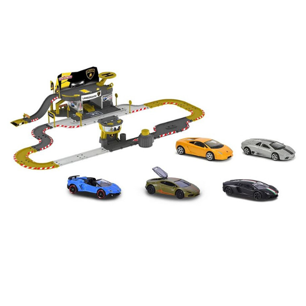 212050025 Bộ Đồ Chơi Mô Hình Đường Đua MAJORETTE Creatix Lamborghini Race + 5 Cars