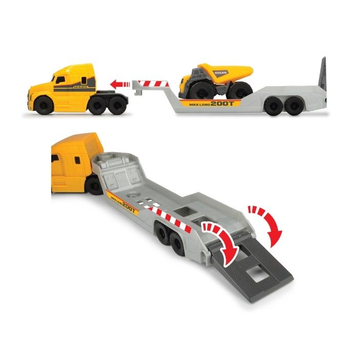 203725005 Bộ Đồ Chơi Xe Xây Dựng DICKIE TOYS Mack/Volvo Micro Builder Truck