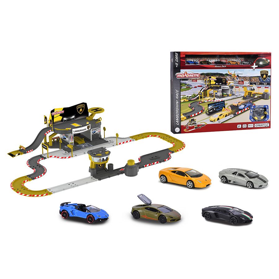Mô hình đường đua Lamborghini MAJORETTE Creatix + 5 Xe - 212050025