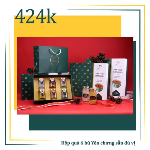 Phiên bản xanh - Hộp quà full 6 vị Yến Tươi chưng sẵn (70ml)