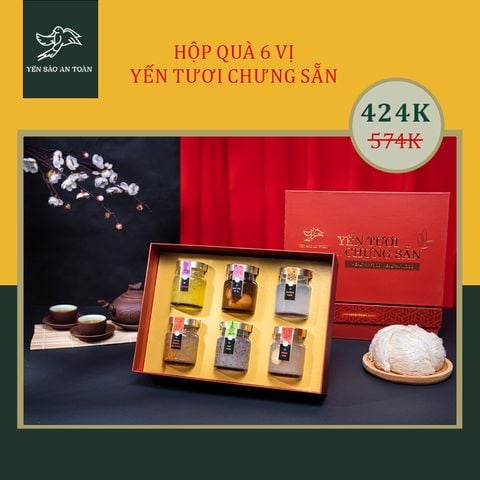 Phiên bản đỏ - Hộp quà full 6 vị Yến Tươi chưng sẵn (70ml)