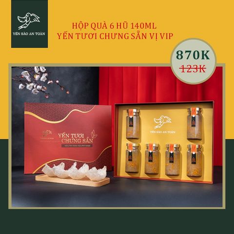 Phiên bản đỏ - 140ml- Hộp 6 Yến Tươi chưng sẵn vị Đông Trùng Hạ Thảo VIP