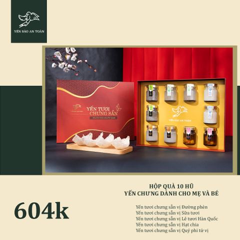 Phiên bản đỏ - Hộp quà 10 hũ 5 vị Dành Cho Mẹ Và Bé