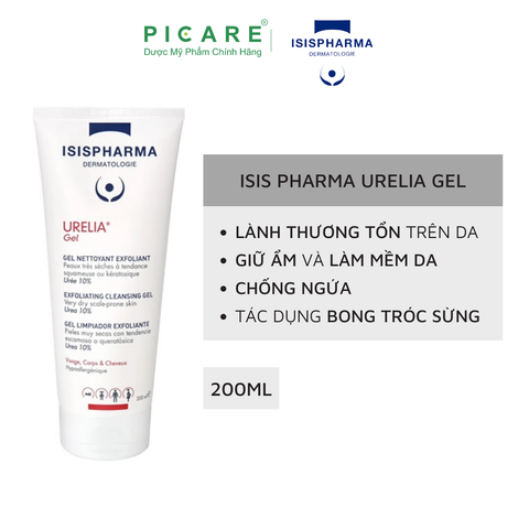 Gel Tắm, Gội Trên Da Bong Tróc Tăng Sừng Vẩy Và Giữ Ẩm Da Isis Pharma Urelia Gel 200ml