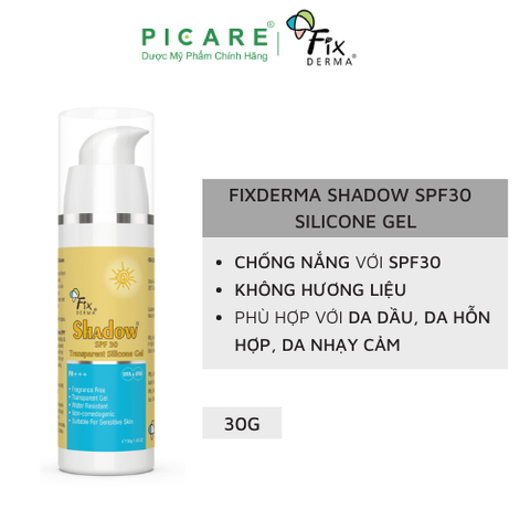 Gel Chống Nắng Fixderma Shadow SPF 30 Transparent Silicone Gel 30g