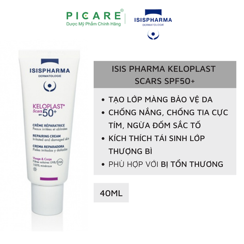 Kem Phòng Ngừa Sẹo Xấu (Sẹo Lồi, Tăng Sắc Tố) Isis Pharma Keloplast Scars SPF50+ 40ml