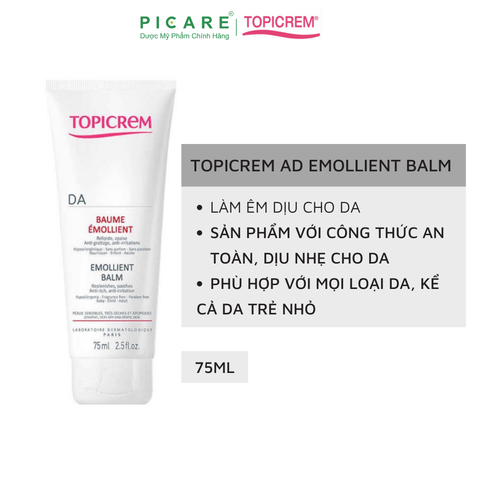 Kem Dưỡng Giúp Làm Êm Dịu Da Dành Cho Da Khô Và Da Cơ Địa Topicrem DA Emollient Balm 75ml