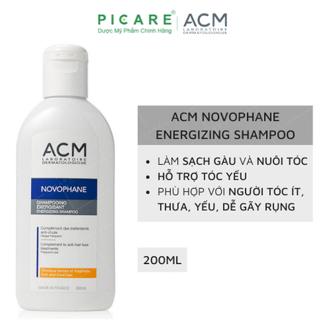 Dầu Gội Làm Sạch Và Dưỡng Tóc Khỏe Mạnh ACM Novophane Energizing Shampoo 200ml