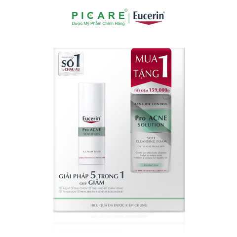 [MUA 1 TẶNG 1] Kem Dưỡng Kiểm Soát Nhờn Pro ACNE A.I. Matt Fluid 50ml - 69691 & Sữa Rửa Mặt Tạo Bọt Dịu Nhẹ Pro ACNE Cleansing Foam 50g