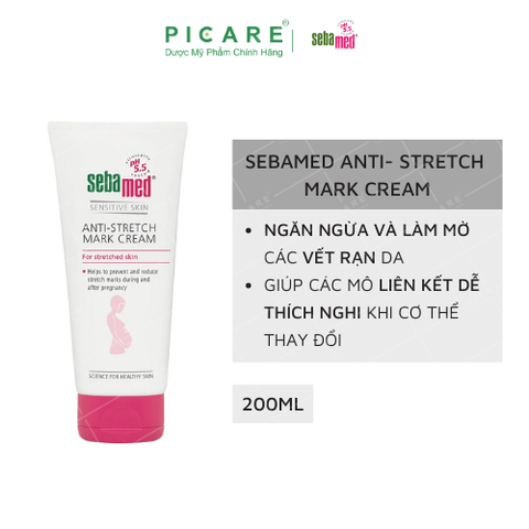 Kem Ngăn Ngừa Rạn Da Bà Bầu pH5.5 SEBAMED Anti-Stretch Mark Cream 200ml