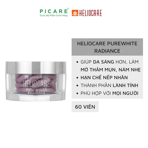 Viên Uống Trắng Da Heliocare Purewhite Radiance Hộp 60 Viên Nang