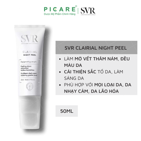 Kem Làm Mờ Nám, Loại Bỏ Tế Bào Chết Cho Da SVR Clairial Night Peel 50ml