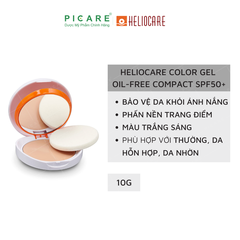 Phấn Nền Chống Nắng Thích Hợp Mọi Loại Da Heliocare Oil-Free Compact Fair SPF50 (Màu trắng sáng) 10 g